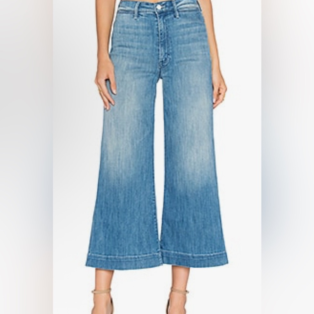 MOTHER Swooner Roller Crop Backatcha Wide Leg Jeans SZ 25